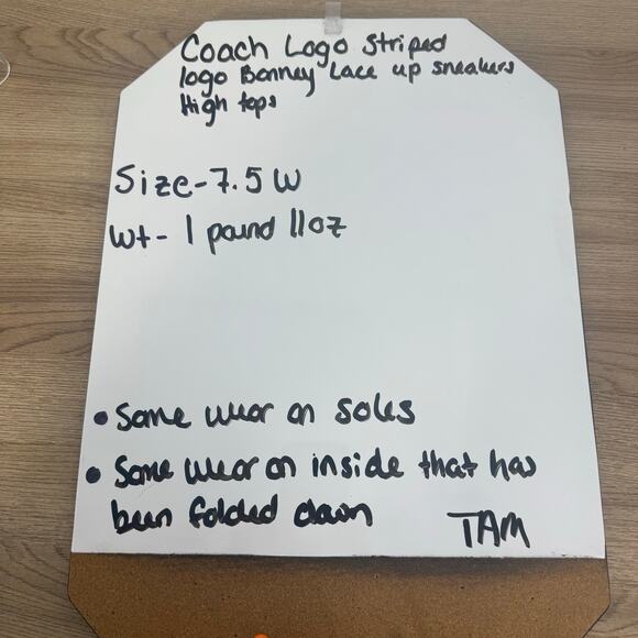 Coach Womens Logo Rainbow Bonney High Tops Great Pre-Owned Condition Size 7.5 - Picture 15 of 15